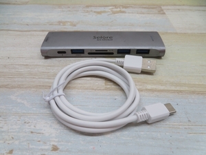  ●●selore support01 PC用品 HDMI USBハブ ドッキングステーション ケーブル付き USED 95733●●！！