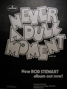ROD STEWART(ロッド・スチュアート) ex. The Faces◎NEVER A DULL MOMENT◎稀少アルバム広告◎MELODY MAKER 原紙[1972年]