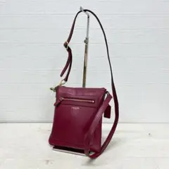 ゆ115★ COACH レザー ショルダーバッグ 斜めがけ ワインレッド