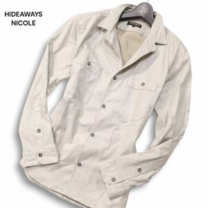 22AW★ HIDEAWAYS NICOLE ハイダウェイ ニコル 秋冬 ムラプリント★ 長袖 フェイク スウェード 起毛 シャツ Sz.46　メンズ　I4T03204_A#B