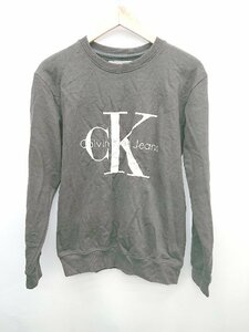 ◇ Calvin Klein Jeans カルバン クライン ジーンズ ロゴ 長袖 スウェット カットソー サイズM ダークグレー系 メンズ P