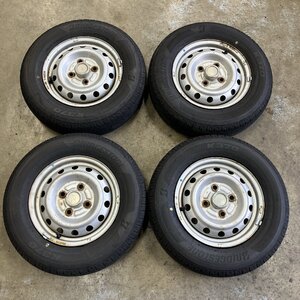 [24T01454A] 三菱 ミニキャブ(U61T/U62T) 純正 スチールホイール 12×3.5B+38 BRIDGESTONE K370 145/80R12 80/78N LT 2024年 夏タイヤ 4本