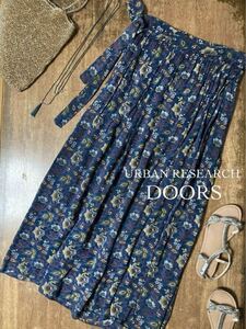 美品 アーバンリサーチ URBAN RESEARCH DOORS /マキシ スカート ロング ネイビー (F)サイズ SOIL ソイル 別注WRAP SKIRT