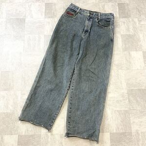 90‘s VANS ヴァンズ 旧ロゴ デニムパンツ ワイドシルエット カットオフ Gパン メンズ M（80cm）サイズ ビッグサイズ ライトブルー