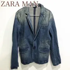 ZARA MAN ザラ メンズ ヴィンテージ加工 デニム テーラード ジャケット