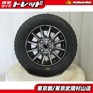 新品ホイール4枚 SPEC-K 12-4.0J+42 4H100 + 2022年 ブリヂストン RD-604 145R12 6PR 145/80R12 武蔵村山 バモス サンバー エブリィ