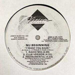 NU BEGINNING / I WANT YOU BACK // 12” jackson five