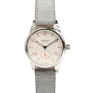 1年間保証 NOMOS Glashtte ノモス グラスヒュッテ クラブ キャンパス CL1A1W2CP SS ベロアレザー シルバー文字盤 グレー 手巻き 腕時計 