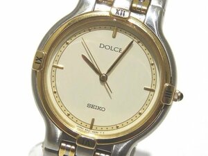 SEIKO セイコー ドルチェ メンズ クォーツ 時計 コンビカラー ◇ 5E31-6B90 アイボリー系文字盤 SS DOLCE ▼ ヨト00/6E