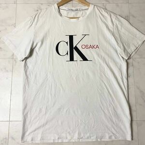 カルバンクライン Calvin Klein JEANS 半袖 Tシャツ カットソー ロゴプリント 刺繍 Mサイズ ホワイト 白 メンズ