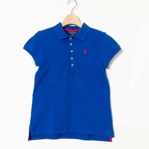 メール便◯ POLO RALPH LAUREN ポロ ラルフローレン キッズ ポロシャツ 半袖 トップス XLサイズ 綿 コットン ブルー 青 子供服 アメカジ