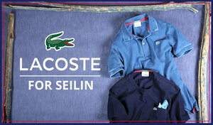 ★HRM/サイズ3/ラコステ/LACOSTE/ハリウッドランチマーケット/ハリラン/聖林公司/blue blue/半袖刺繍インディゴポロシャツ/ライトブルー