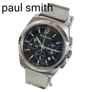 1115-7 綺麗 paul smith ポールスミス クロノグラフ デイト メンズ腕時計 稼働 新品電池 0520 T002161