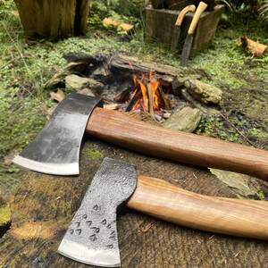 オリジナル斧/ハチェットHatchet/革シース/レザーカバー/ローズウッドRoseWood/アウトドア/キャンプ/薪割り/林業/伐木/伐採/伐倒