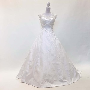 中古 ウェディングドレス　US8　9号程度　Aライン　フレンチスリーヴ　結婚式　フォト婚　前撮り　演奏会　W-273