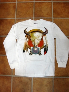 ウエスタンプリント Tシャツ　SKULL Western T-shirt size S