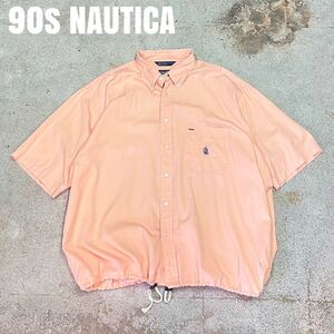 ＊7677 90s NAUTICA ノーチカ　ノーティカ　ドローコード　シャツ