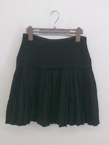 ◇ DOUBLE STANDARD CLOTHING ウール混 ミニ プリーツ スカート サイズ38 ブラック レディース P