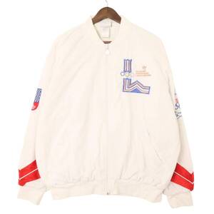 80年代 adidas アディダス 1980 レークプラシッドオリンピック スタジアムジャケット スポーツ ホワイト (メンズ L) 中古 古着 A2278