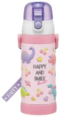 スポーツボトル 3D立体プリントwaterbottle 保冷専用 かわいい 女の子 子供に優しい軽量タイプ キッズ ハッピー&スマイル 子供 480ml 直飲み こども 水筒 水瓶 ステンレス 子供用 SDPV5-A スケーター(Skater)