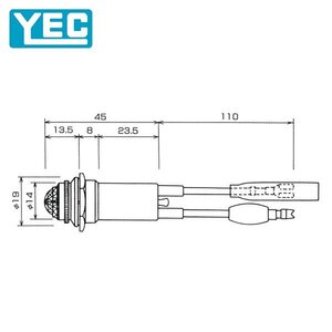 【送料無料】 山口電機工業 パイロットランプ・青・１２Ｖ（コード付） PL05LB03