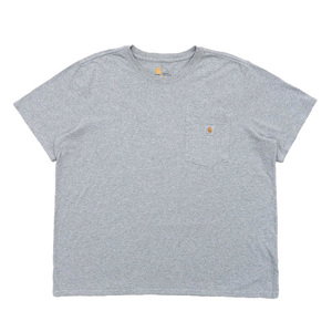 古着 カーハート CARHARTT ポケットTシャツ ワンポイント グレー サイズ表記：XXL　gd80100