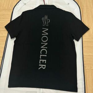 【レア】【新作】MONCLER モンクレール　半袖ポロシャツ　ラバーワッペン　黒　M