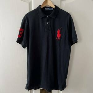 Polo Ralph Lauren ラルフローレン 半袖 ビックポニー 刺繍 ポロシャツ ブラック XL 黒