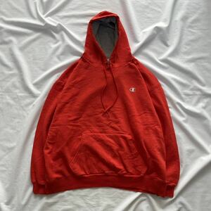 メンズ 古着 チャンピオン champion パーカー フーディー プルオーバー Hoodie 赤 レッド 送料込 2XL