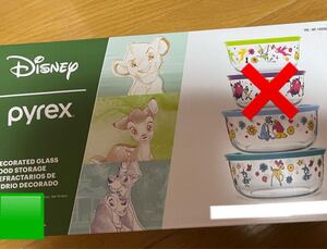 ★PYREX★パイレックス★Disney★ガラス容器3種★ディズニー★食品保存容器★ガラス容器★ティンカーベル★わんわん物語★レディ★バンビ★