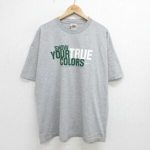 XL/古着 ナイキ NIKE 半袖 ビンテージ Tシャツ メンズ 00s ミシガンステートスパルタンズ 大きいサイズ クルーネック グレー 霜降り 24