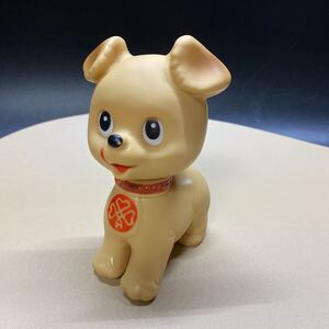 ソフビ貯金箱 農協/信連/農林中金 犬 昭和レトロ 当時物 約12cm 中古 希少 レア ノベルティ