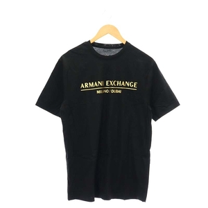 アルマーニエクスチェンジ A/X ARMANI EXCHANGE ロゴプリント 半袖Tシャツ カットソー S 黒 ブラック /AT ■OS メンズ