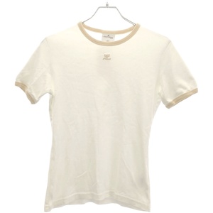 Courreges クレージュ ロゴコントラストTシャツ 223JTS017JS0070B086 ホワイト M ITC68G864GA8