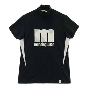 【1円】MUNSING WEAR マンシングウェア 2022年モデル ハイネック 半袖Tシャツ ブラック系 M [240101113101]