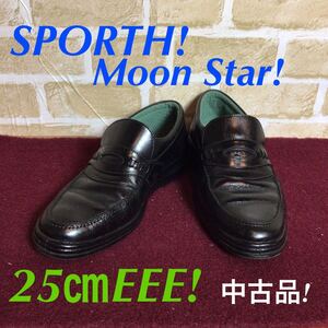 【売り切り!送料無料!】A-155! SPORTH Moon Star! スポルト! ムーンスター! 25㎝EEE! カジュアルシューズ! ビジネスシューズ! 中古品!