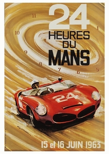 ポスター★1963年 ル・マン24時間レース★24 Heures du Mans/ユノディエール/ポルシェ/フェラーリvsフォード