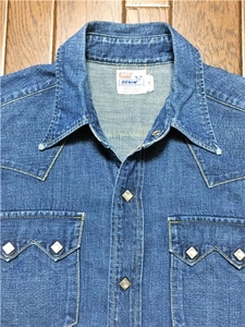 ００年 リーバイス ＬＥＶＩ’Ｓ ビンテージ レプリカ 復刻 ショートホーン デニムシャツ ３６ ダイヤボタン ウエスタン 日本製