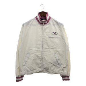 【B品】 90年代~ POLO SPORTS ポロスポーツ ブルゾンジャケット リブボーダー ホワイト (メンズ M) 中古 古着 Q0748