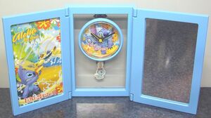 ディズニー☆スティッチ　3面ミラー フレームクロック　置き時計