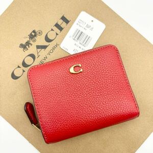 【COACH☆新品】ビルフォールド ウォレット！レッド！財布！レザー！