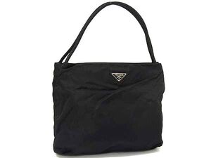 1円 ■美品■ PRADA プラダ テスートナイロン ハンドバッグ ショルダーバッグ トートバッグ 肩掛け レディース ブラック系 GB0265