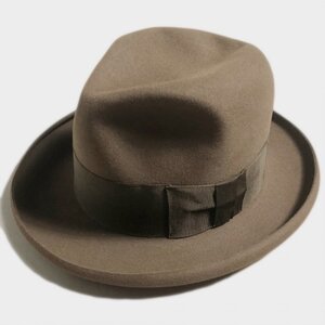 30年代 ボルサリーノ ホンブルグ レア BORSALINO イタリア製 MADE IN ITALY ブラウン VINTAGE HAT ヴィンテージ ハット 松坂屋 別注 レア