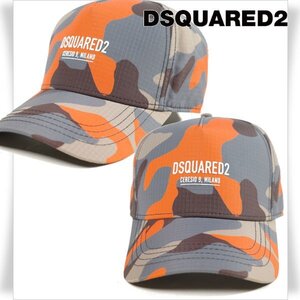 新品1円～★定価3.9万 DSQUARED2 ディースクエアード メンズ カモフラ ベースボールキャップ 帽子 フリーサイズ 本物◆S1022◆