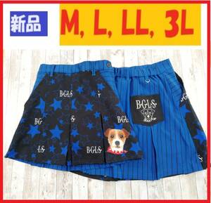 ★新品 最終最大セール★ゴルフ タックスカート 犬★GL218003BK ブラック M L LL 3L 大きいサイズ有 ゴルフウェアレディース 星柄