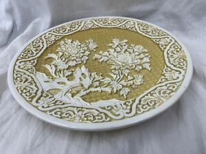 中国 辰砂 飾皿