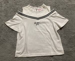 140センチ　白　ショルダー　デザイン　Tシャツ