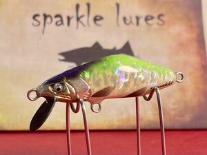 ハンドメイドミノーsparklelures岩魚50HSヘビーシンキング4.8g アワビ貼り部分夜光