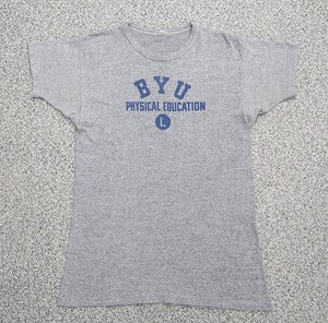 良品 60s チャンピオン ランタグ BYU 3段 染み込みプリント Tシャツ ランナータグ ビンテージ VINTAGE 本物