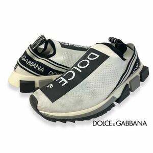 正規品 DOLCE & GABBANA D&G Sorrento ドルチェアンドガッバーナ ドルガバ ソレント スリッポン スニーカー ロゴ ホワイト CS1595 AH677